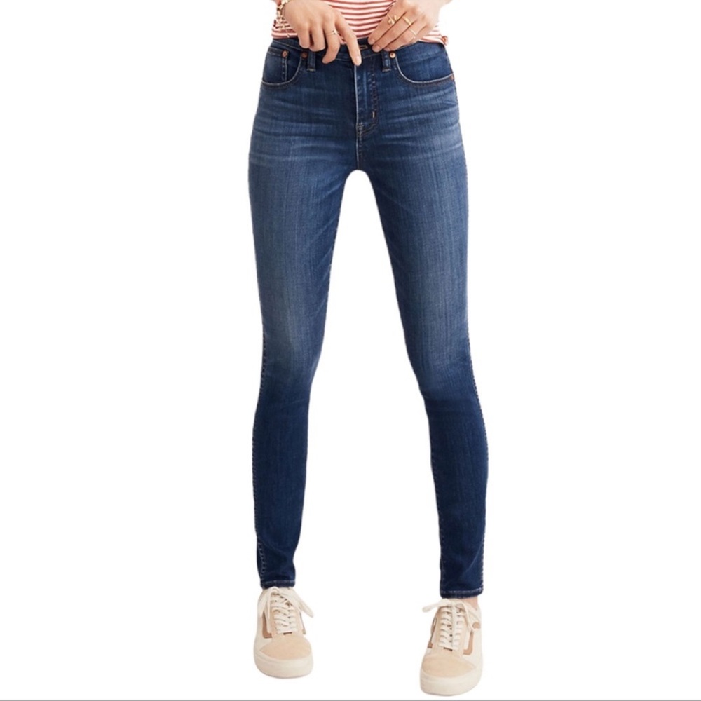 Madewell 10" High Rise Skinny Jeans Women's Size 27 Blue Stretch Denim Mid Wash